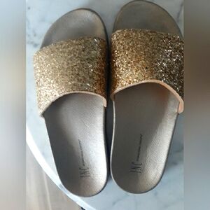 Gold Sequin Sandals
